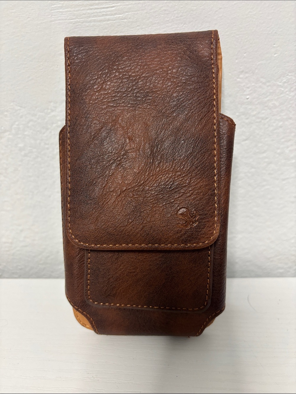 Brown Leather Phone Holster Case - Classic Men’s Belt Pouch